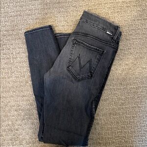 MOTHER Dark Gray Skinny Jeans